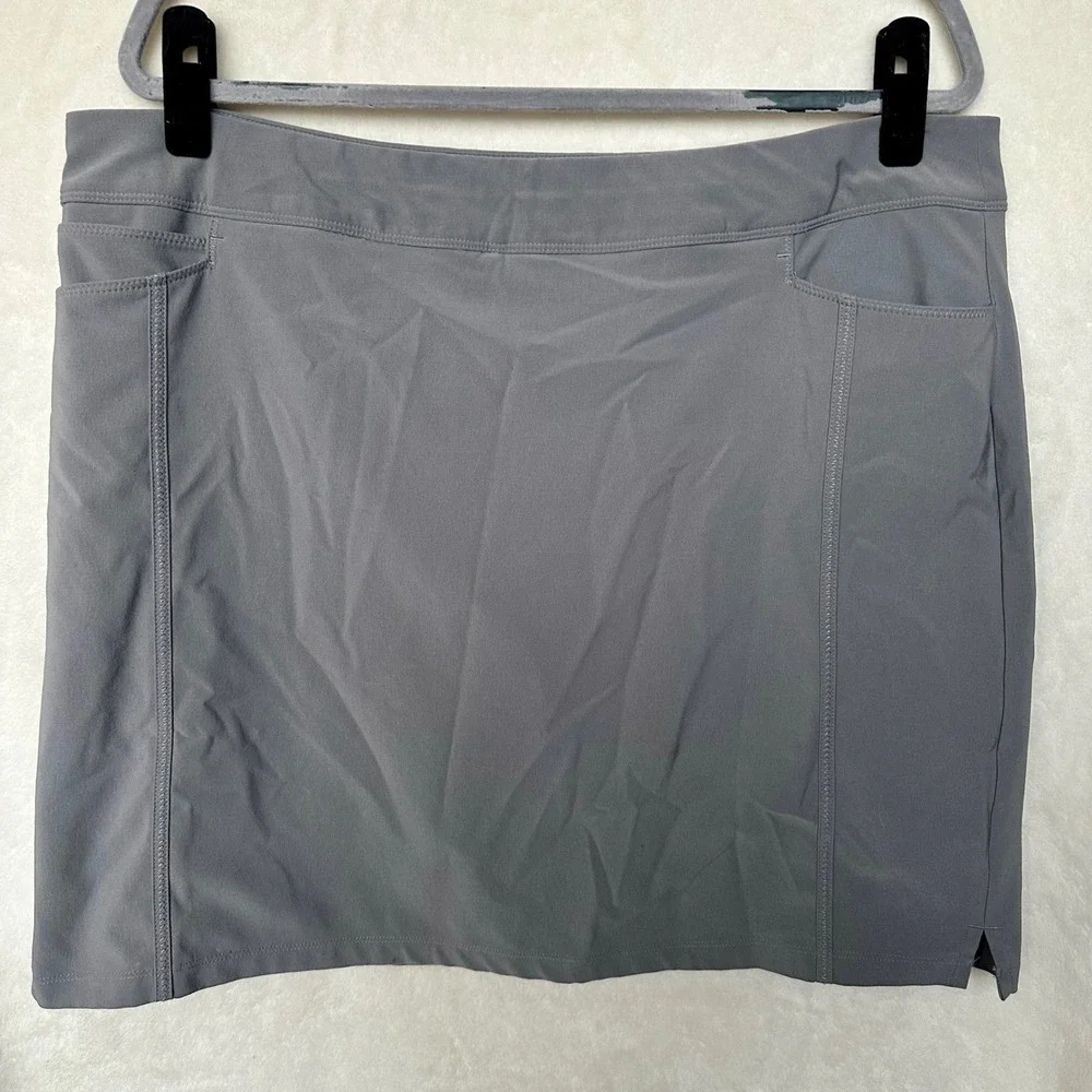 Adidas Gray Performance Golf Skort Athletic Skirt Size XL Pockets